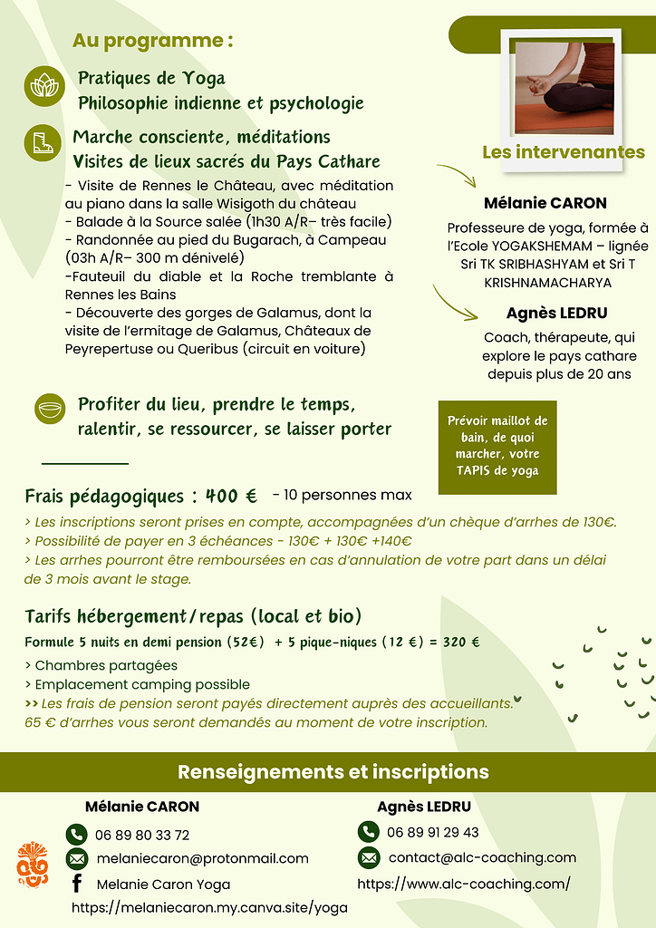 Stage yoga et hauts lieux en pays cathare